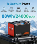 Lightweight Solar Generator 120W Peak Portable Power Station with 21W Foldable Solar Panel and 88.8Wh Battery on case