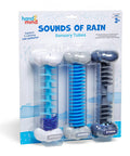 Calming Rain Sensory Tubes For Kids in packaging showing drizzle, shower, and storm options for mindfulness activities.