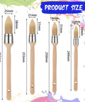4 Piece Trim Paint Brush Set With Wooden Handle Edge Tool Built For Tight Corners And Sash Work, Sizes Shown