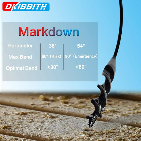 Pro Grade Flexible Installer Drill Bit For Pulling Wires Through Walls Ceilings And Sidewalks, 54 Inch Length, shown in use