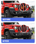 Before and after of a Trimmable Car Grill Mesh Made From Aluminum Alloy Universal Mesh Grill Insert Fits Front Bumper
