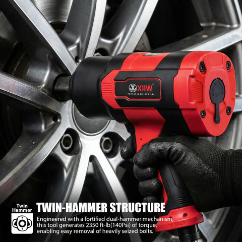 Professional 1 Inch Air Impact Wrench Equipped With A Heavy Duty Twin Hammer System Spits Out 2350 Ft Lbs Of Peak Torque And 5500 Rpm Directly From The Hose To Straight Up Bust Rusted Studs using for removing rusted bolts.