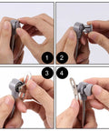 Step-by-step guide for Damn Solid 10 Pack 100N Gas Struts installation with hands demonstrating the process.