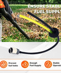 BeefedUp Fuel Line Kit With 2 Hole Grommet Assembly for Husqvarna blower, showing stable fuel design on lawn.