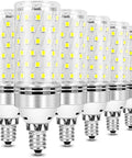 12 Pack Daylight 6000K E12 LED Bulbs for Chandeliers, 16W, 1500 Lumens, CRI 80 Plus, 120W Equivalent, Non Dimmable, Long Thread E12 Base