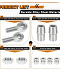 7/8 Inch Heim Joint Rod End Kit 2 Pack For Jeep Trucks And 4X4 Steering Suspension Systems with silver alloy rod ends and nuts.
