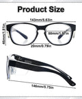 Product size details of Heavy Duty Shop Ready Anti Fog Safety Glasses Featuring Rock Solid Side Shields And Easy Adjust Temples.