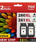 260XL And 261XL Compatible Ink Cartridges Replacement Bundle For 260 And 261 High Yield Black And Color Pack packaging front view