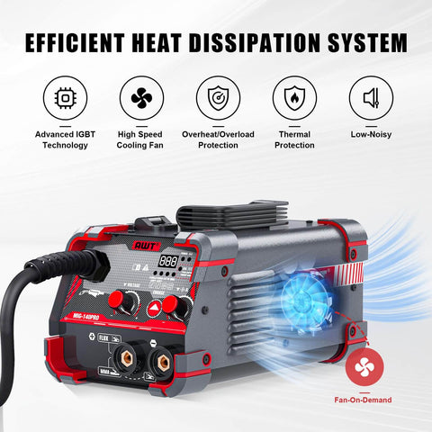 140 Amp MIG Welder Workhorse With Flux Core Gasless MIG MMA Stick Lift TIG 3 In 1 Portable 110V Inverter Synergy IGBT