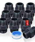 10 Pack Gray PVC Male Thread Couplings Three Quarter Inch Adapters For Plumbing Fittings Easy Install DIY Ready