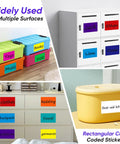 Big 5x3 Inch Blank Labels For Storage Bins, 240 Pack With 10 Colors Writable Organizing Labels applied on various surfaces