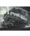 Dope High Contrast Black And White Steam Locomotive Wall Art Print Retro Train Photo Poster For Office Living Room And Study, Industrial Decor, 11x14 Inches, Unframed