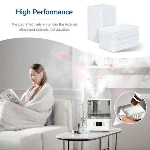 16 Pack Humidifier Aroma Pads Replacement For LV600S LV600HH Classic300S OasisMist450S shown near humidifier in room scene