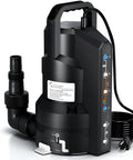 3/4HP 4500GPH Automatic Sump Pump With 6 Modes, black submersible utility water pump, thermoplastic body, visible modes and cord