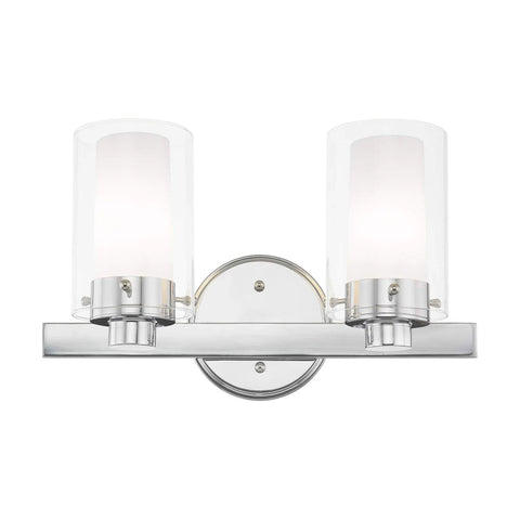 Manhattan 2 Light Bath Light Chrome Sleek Contemporary Vanity Fixture For Modern Bathrooms With Premium Steel Build And Even Illumination