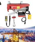 Heavy Duty Electric Hoist With Remote Control For Lifting Engines And Heavy Gear At The Garahage Or Shop, Built For Tough Jobs And Fast Work Any Day! with electric motor and control.