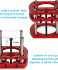 Top Shelf Manual Router Lift Kit With Smooth Glide Aluminum Insert Plate For Router Tables solid base showing height adjustment mechanism.