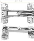 4 Pack Swing Bar Door Guard Set For Inside Doors, Built Tough Latch Guard Lock Reinforcement, Front Door Security Bars For Swing In Doors, Hotel Grade Front Door Latches, Zinc Alloy, Rust Resistant, Silver, two views