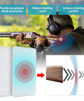 Image of a shooter using Must-Have Recoil Pad For Shooting Vests And Shirts, Snug Cushy Shoulder Pad That Damps Recoil And Keeps Your Focus.