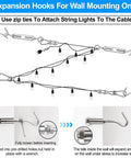 Heavy Duty Outdoor String Light Hanging Kit 170ft Globe Lights Suspension With Expansion Hook Stainless Steel 304 Guide Wire