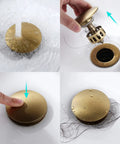 Dope Pop Up Bathroom Sink Drain Stopper With Overflow For Vessel Sinks, Detachable Basket Stopper, Anti Clog, Brushed Brass