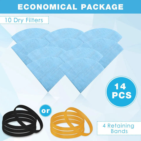 10 Pack VF2002 Wet Dry Vacuum Filter Discs for Shop Vac 5 Gallon and Larger with reusable bands, blue disc filters visible