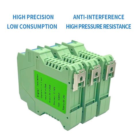 Ultra Slim Signal Isolator DC 24V For PLCs With Analog Output 4 20mA One In One Out Rail Mount Isolated Signal Conditioner