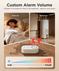 Smart Water Leak Detector With No Fuss Long Range 1804 Feet Wi Fi Sensor for home and basement with alarm volume control