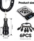 One Quarter Inch Hex Shank Bit Holder Extension Bar Keychain Screw Adapter For Handheld Screwdrivers 6-piece set with measurements.