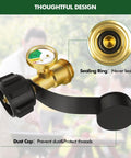 2 Pack Propane Tank Level Gauge Indicator For LP Tanks 5Lb To 40Lb With QCC1 Type Leak Detector, brass gauge, sealing ring, dust cap