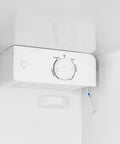 Temperature dial and controls of the 7 Cu Ft Upright Convertible Refrigerator And Freezer With Manual Defrost And Garage Ready Build In Brushed Stainless Steel.