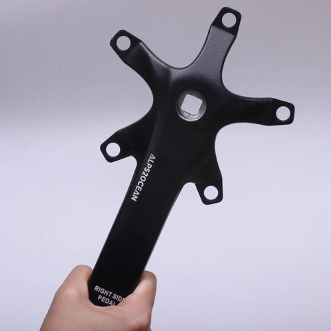 Beefy Universal Bike Crank Arm Set With Square Hole Crankset, 130mm BCD, aluminum alloy, right side view