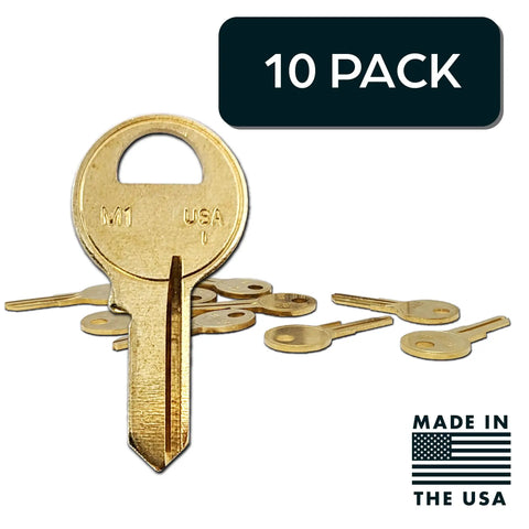 Durable M1 Master Key Blanks In Premium Brass Uncut Keys Pack Of 10 for home and professional use with smooth edges