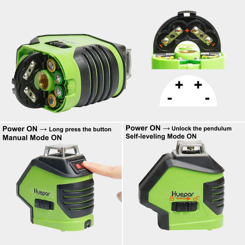 Self Leveling Laser Level With 360 Degree Horizontal Cross Line And Two Plumb Dots Up And Down Points Wide Vertical Beam