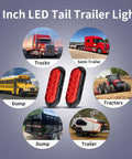 Image showing different vehicles using Six Pack 6 Inch Oval LED Trailer Lights Kit With 10 LED Marker Lights And Brake Stop Turn Signals