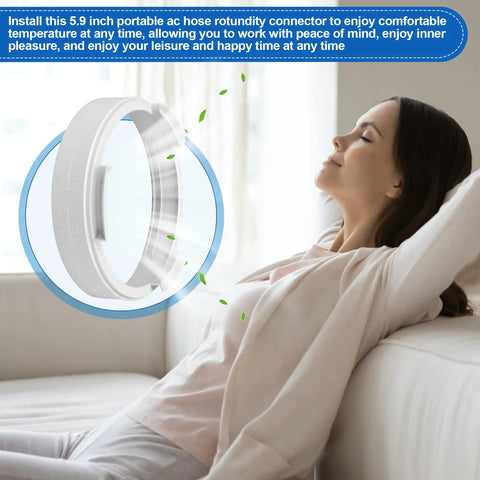 5.9 Inch Portable Air Conditioner Hose Exhaust Coupler Connector Adapter Fits Most Mobile AC Units Round Window Vent