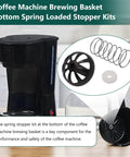 Bottom Spring Loaded Stopper Kit For Coffee Machine Brewing Basket Replacement For Compatible 990117900 990237500 Two Pack Durable Plastic And Silicone Accessory Keeps Brew Basket Sealed No Fuss Install For Home Coffee Makers. coffee basket parts