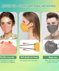 Colorful KN95 Face Masks For Adults Pack Of 30 Individually Wrapped Comfortable Breathable Fit With Adjustable Black Earloops