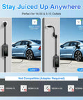 Top Tier Level 2 EV Charger, 40 Amp 240 Volt Home Hookup Station with 25 Foot SAE J1772 Cord at NEMA 14-50 outlet.