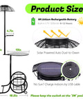 Must-Have Outdoor Solar Coffee Table With Light Black Iron 52.5 Inch Waterproof End Table for Living Rooms or Patio with battery specs