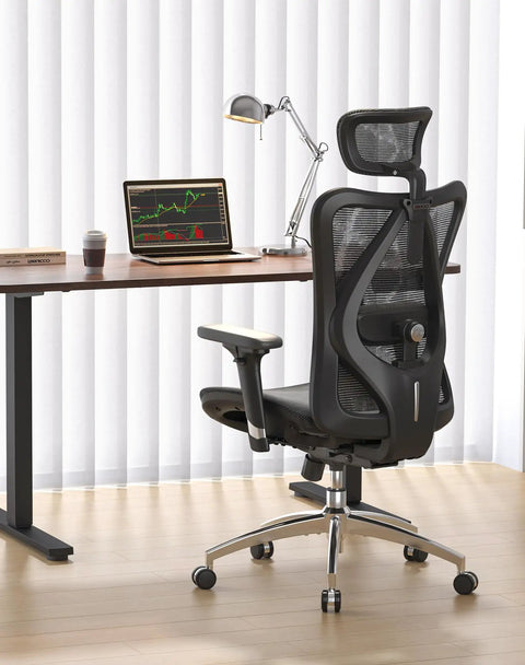 M57 Ergonomic Mesh Office Chair With High Back 3D Armrests Lumbar Support Adjustable Headrest And Tilt Ultra Comfy Big And Tall Computer Chair Up To 330 Lbs Black