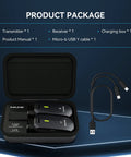 5.8 GHz Wireless Guitar System For Active And Passive Guitars With Charging Case Included No Dropouts Low Interference UHF Transmitter Receiver Auto Match And Pristine 24 Bit Digital Audio display with charging case.