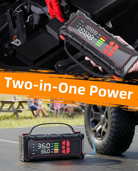 Beast Mode Jump Starter With Built In Air Compressor 160 PSI Car Battery Charger For 7.0L Gas Or 6.0L Diesel Tire Inflator