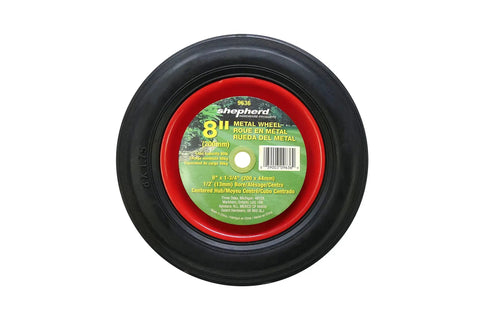 8 Inch Semi Pneumatic Rubber Tire With Steel Hub And Ball Bearings For Hand Trucks And Lawn Equipment Ribbed Tread