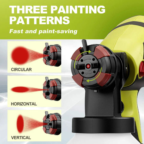 Cordless Paint Sprayer Gun With 4.0Ah Battery And Fast Charger 550W HVLP Sprayer Nozzle Settings Circular Horizontal Vertical
