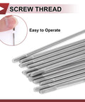 12 Pack 14G Bicycle Spokes 285mm 304 Stainless Steel Silver Tone Set For Bike Wheels Heavy Duty Pro Grade Spokes With Copper Nipples Included Ideal For Road And Mountain Bikes Fits Most Standard Wheel Sets Easy To Install - close-up of threaded ends.
