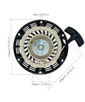Recoil Pull Start Assembly With 47mm Pulley Cup 6 Bolt Mount Built For Honda GX160 GX200 Clones And 196cc 208cc 212cc Small Engines Fits Coleman Ct200u Bt200x Baja Massimo Mb200 Go Karts And Mini Bikes with measurements