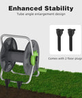 Portable Wall Mount Hose Reel Cart For 65 To 100 Ft Of 5 Eighth Inch Hose All In One Garden Hose Holder on grass with plugs