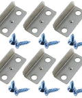 Modern Silver Drawer Deadbolt Locks 6 Piece Set With Heavy Duty Nickel Plated Iron Build Includes Complete Screw Kit for cabinet upgrades