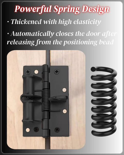 4 Pack Self Closing Door Hinges With 90 Degree Stay Open For Indoor Doors And Gates Heavy Duty Spring Hinge Matte Black